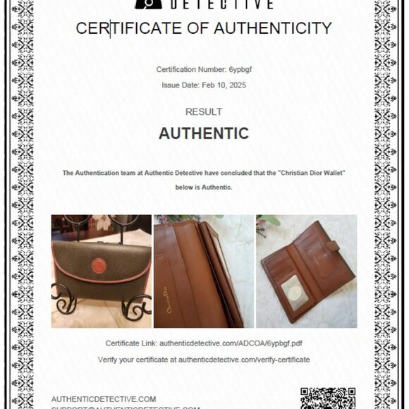 Dior Long Wallet checkbook Tan/ Green inc. COA - Picture 13 of 13